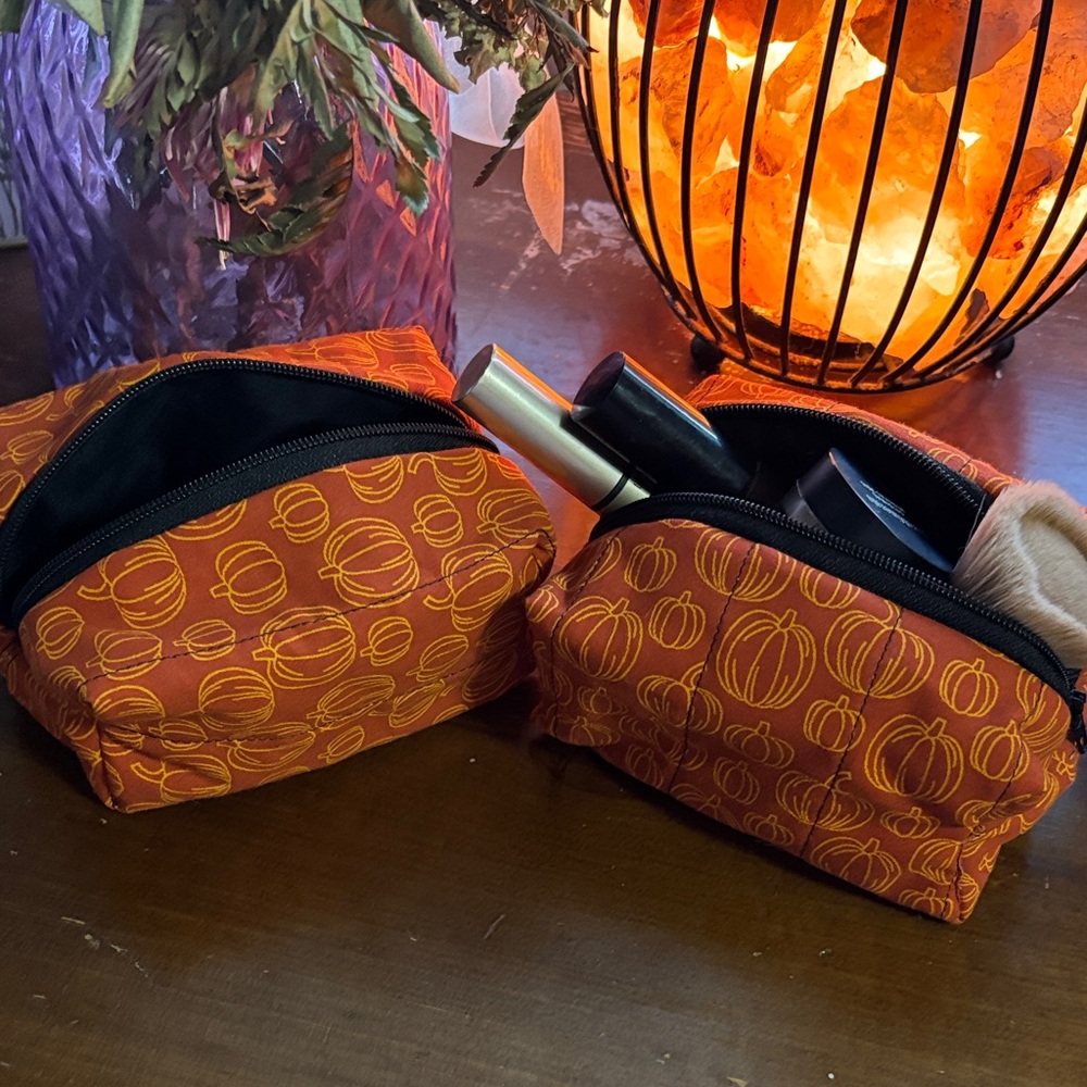 Mini Pumpkin Print Cosmetic Bag